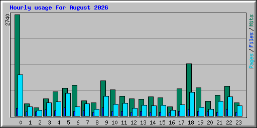 Hourly usage for August 2026